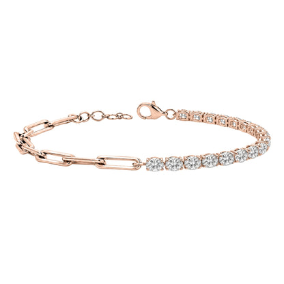 3 ct. T.W. Lab-Grown Diamond Oval Cut Bracelet in 14K White Gold or 14K Yellow Gold
