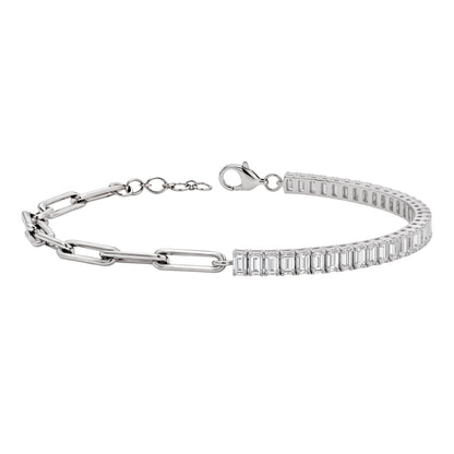 3 ct. T.W. Lab-Grown Diamond Baguette Cut Bracelet in 14K White Gold or 14K Yellow Gold