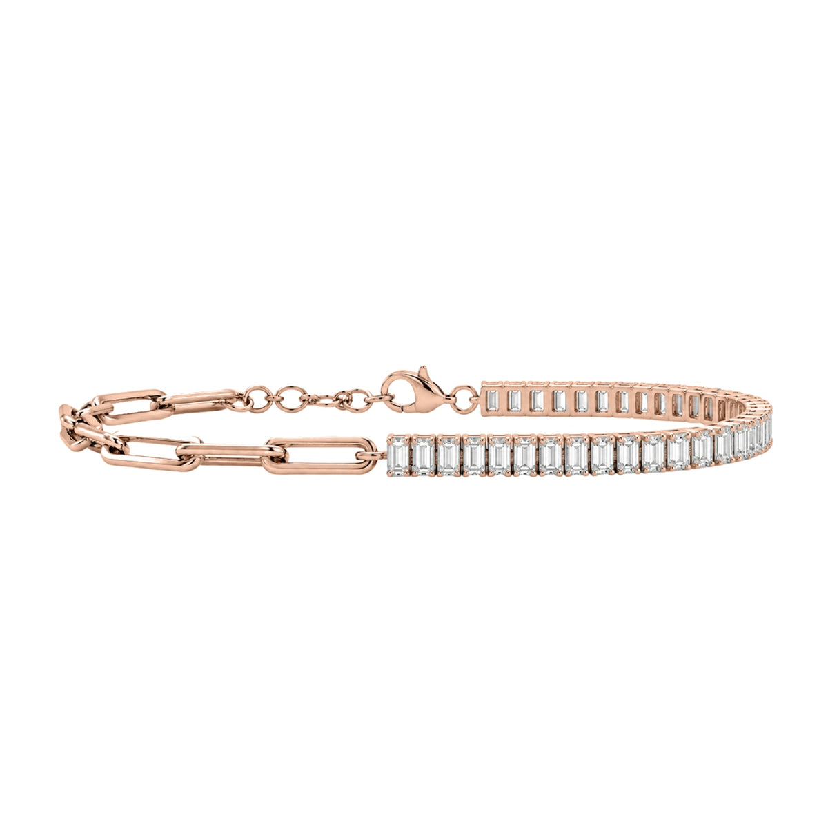 3 ct. T.W. Lab-Grown Diamond Baguette Cut Bracelet in 14K White Gold or 14K Yellow Gold