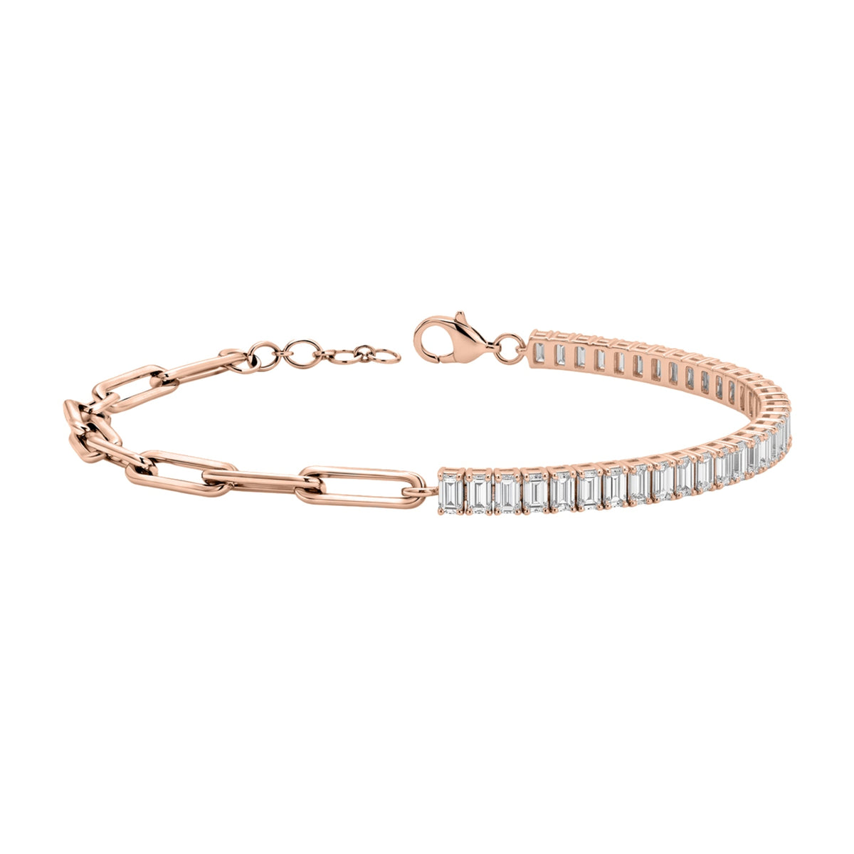 3 ct. T.W. Lab-Grown Diamond Baguette Cut Bracelet in 14K White Gold or 14K Yellow Gold