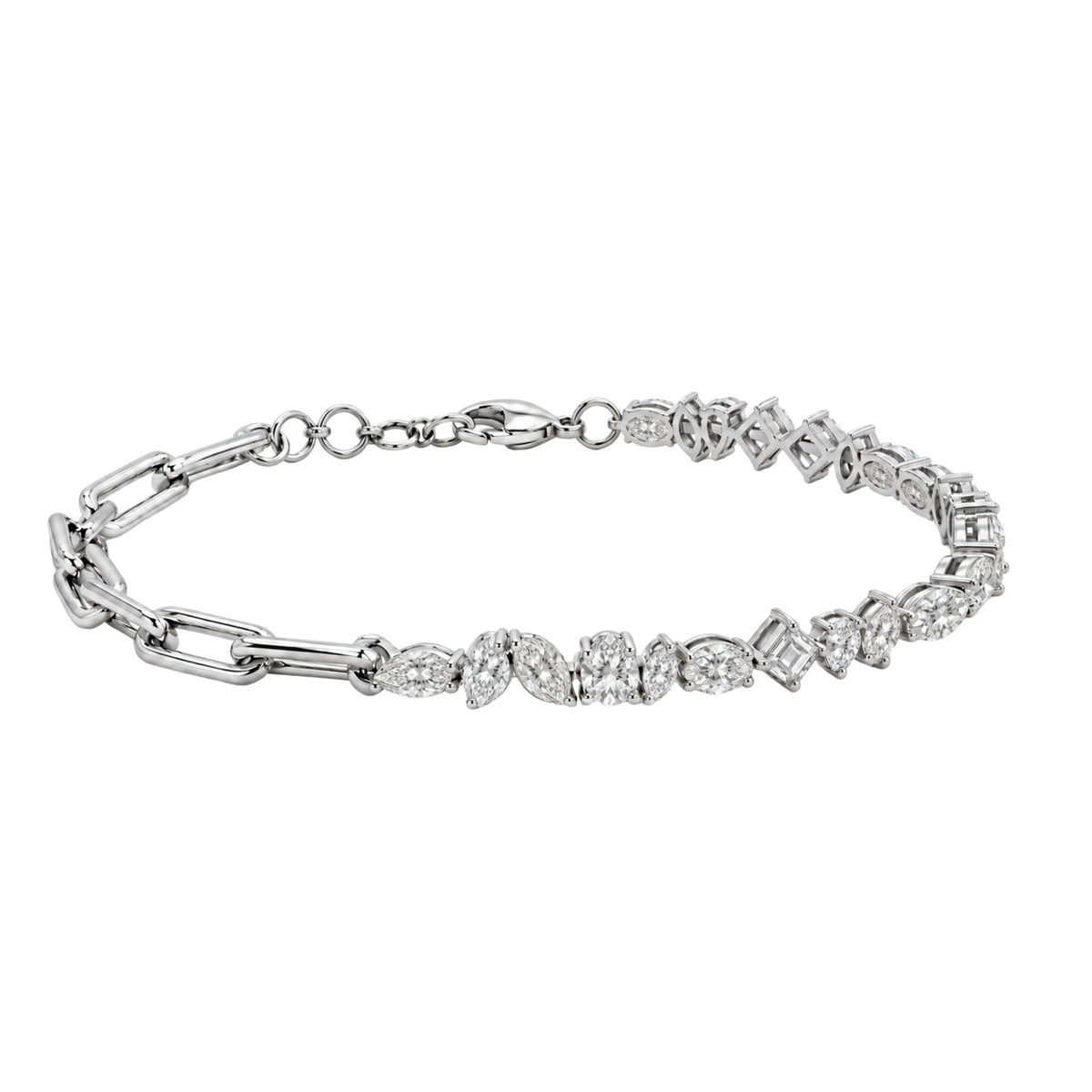 3 ct. T.W. Lab-Grown Diamond Mix Cut Bracelet in 14K White Gold or 14K Yellow Gold