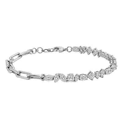 3 ct. T.W. Lab-Grown Diamond Mix Cut Bracelet in 14K White Gold or 14K Yellow Gold