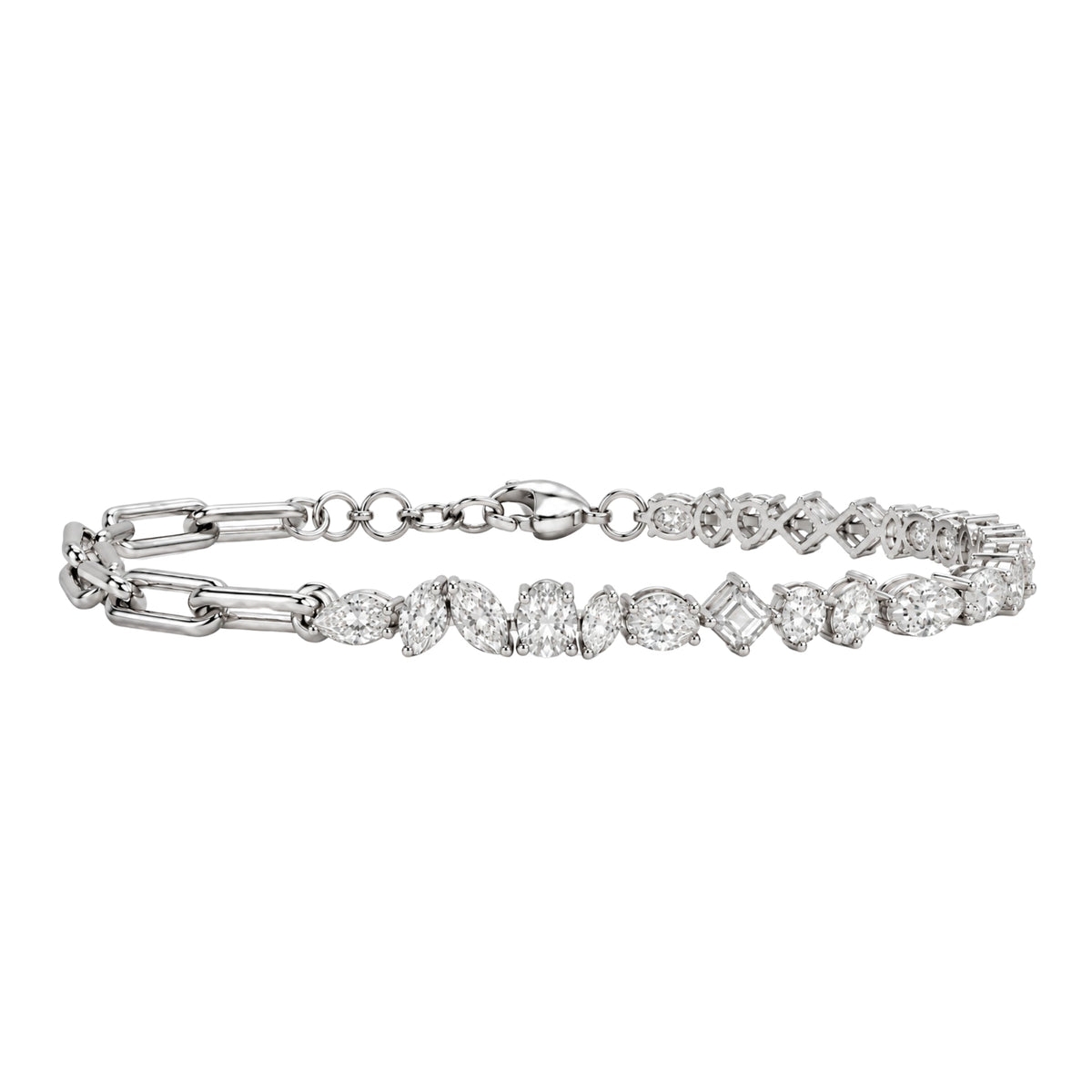 3 ct. T.W. Lab-Grown Diamond Mix Cut Bracelet in 14K White Gold or 14K Yellow Gold
