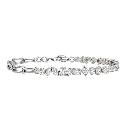 3 ct. T.W. Lab-Grown Diamond Mix Cut Bracelet in 14K White Gold or 14K Yellow Gold