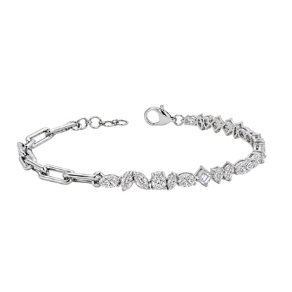 3 ct. T.W. Lab-Grown Diamond Mix Cut Bracelet in 14K White Gold or 14K Yellow Gold