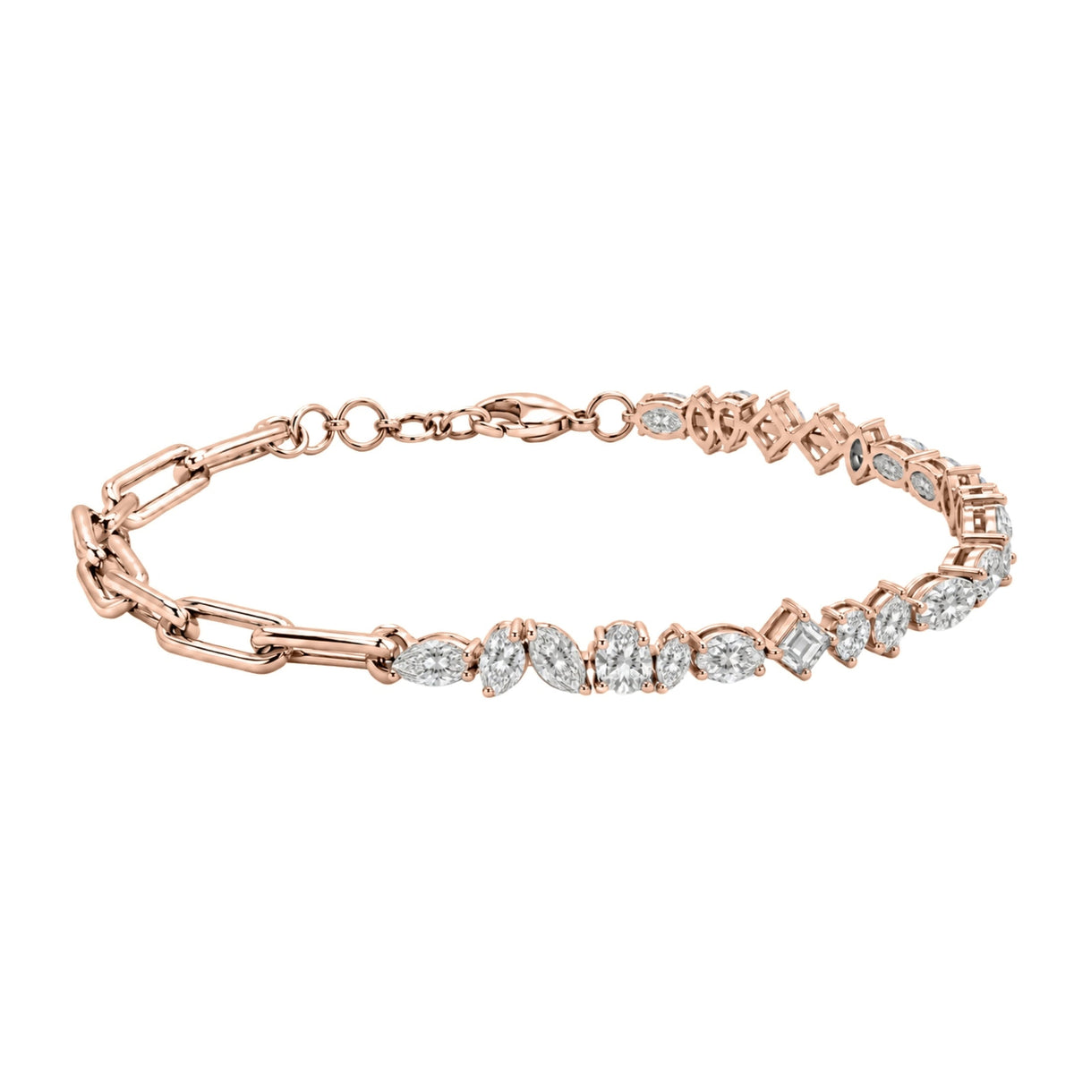 3 ct. T.W. Lab-Grown Diamond Mix Cut Bracelet in 14K White Gold or 14K Yellow Gold