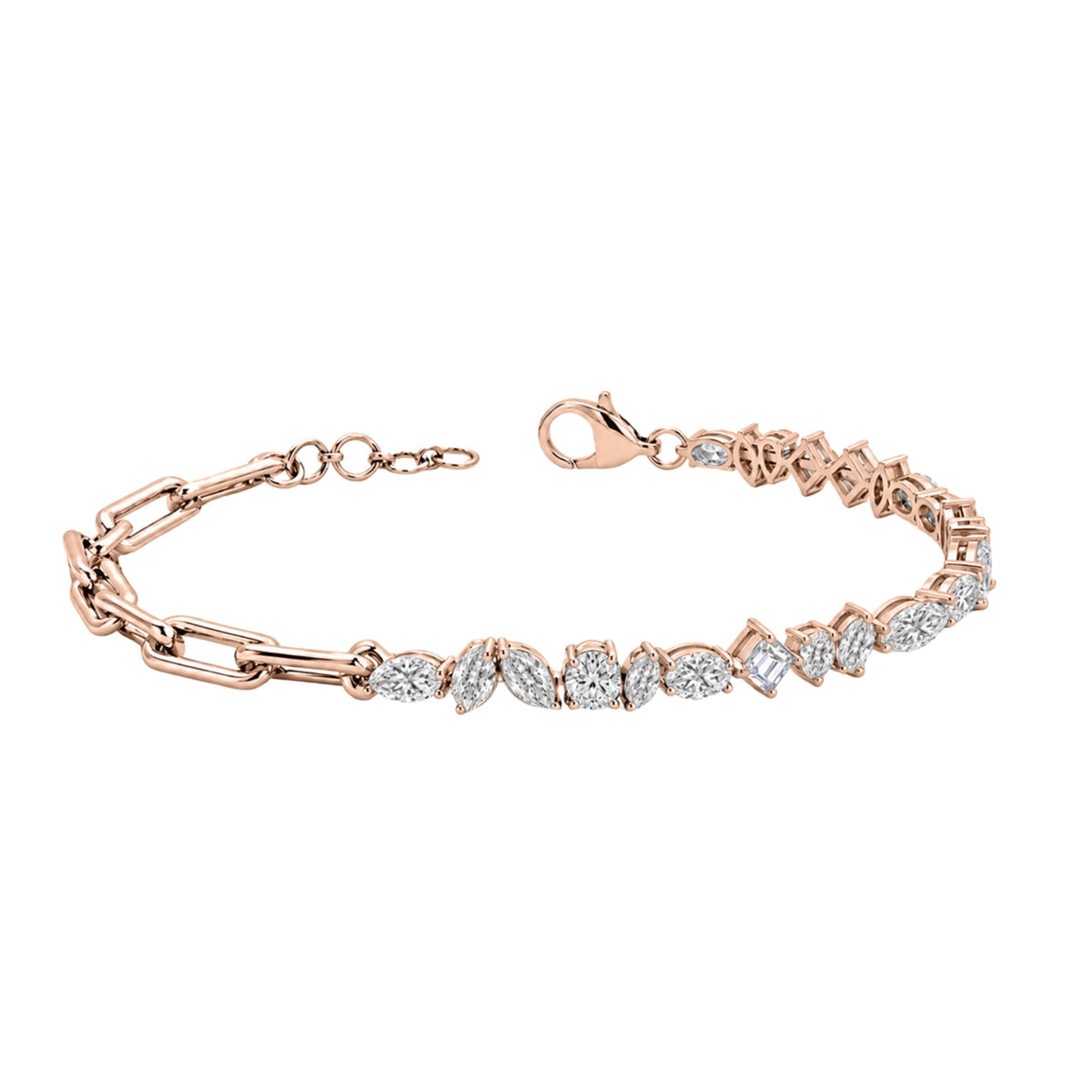 3 ct. T.W. Lab-Grown Diamond Mix Cut Bracelet in 14K White Gold or 14K Yellow Gold