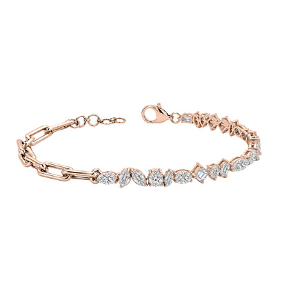 3 ct. T.W. Lab-Grown Diamond Mix Cut Bracelet in 14K White Gold or 14K Yellow Gold