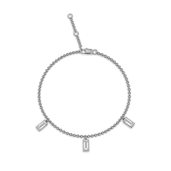 1/2 Carat T.W. Lab Grown Diamond Bagguette Station Bracelet (Assorted colors)