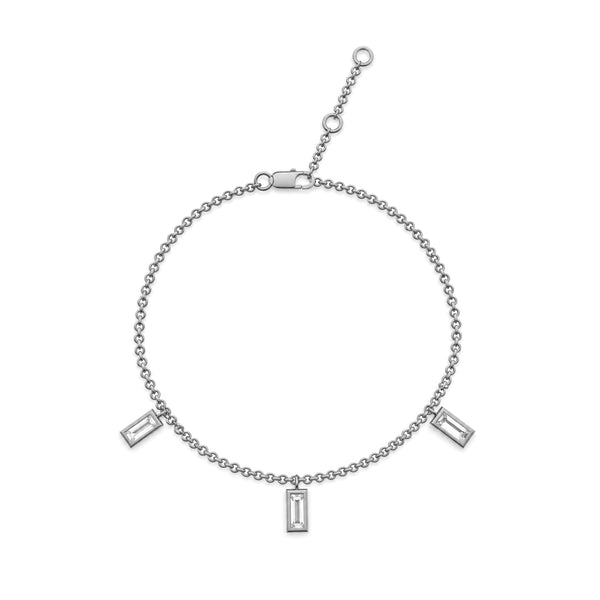 1/2 Carat T.W. Lab Grown Diamond Bagguette Station Bracelet (Assorted colors)