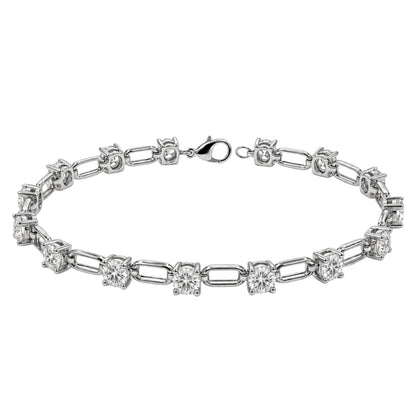 3 ct. T.W. Lab-Grown Diamond Round Cut Bracelet in 14K White Gold or 14K Yellow Gold