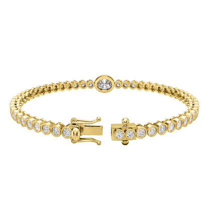3 ct. T.W. Lab-Grown Diamond Oval-Round Cut Bracelet in 14K White Gold or 14K Yellow Gold