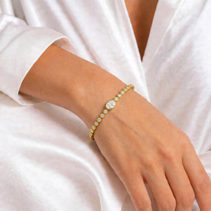 3 ct. T.W. Lab-Grown Diamond Oval-Round Cut Bracelet in 14K White Gold or 14K Yellow Gold