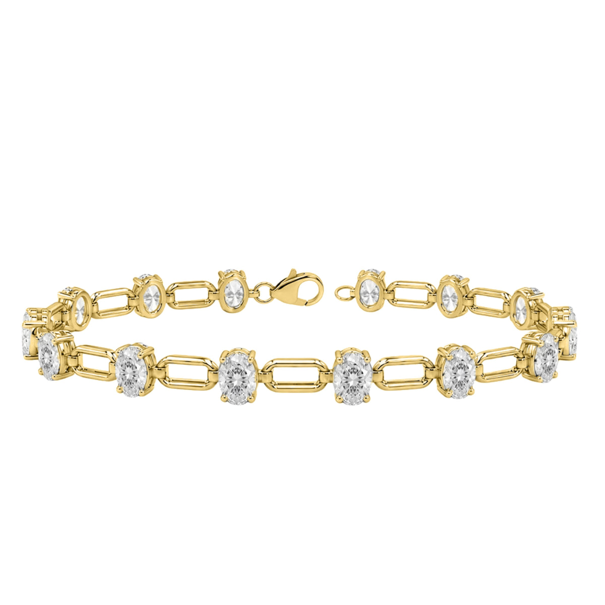 3 ct. T.W. Lab-Grown Diamond Oval Cut Bracelet in 14K White Gold or 14K Yellow Gold