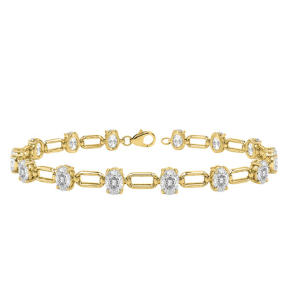 3 ct. T.W. Lab-Grown Diamond Oval Cut Bracelet in 14K White Gold or 14K Yellow Gold