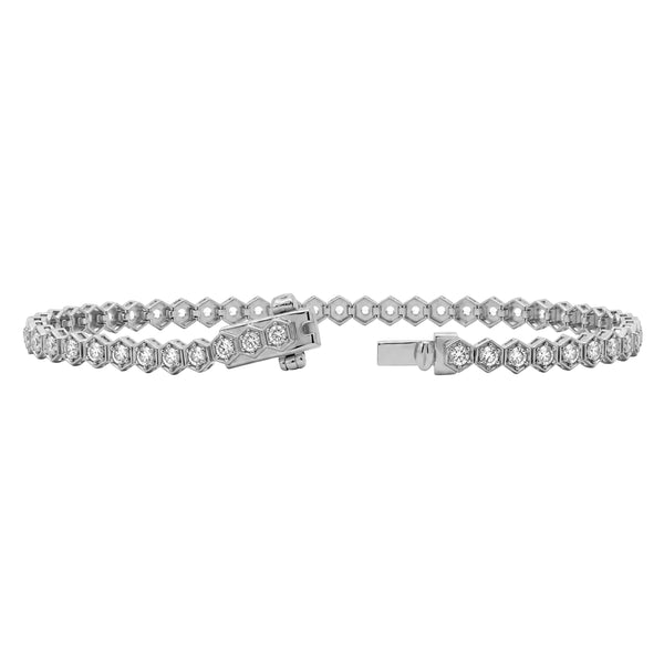 2.00 Carat T.W Lab Grown Diamond Hex-Link Bracelet (Assorted colors)