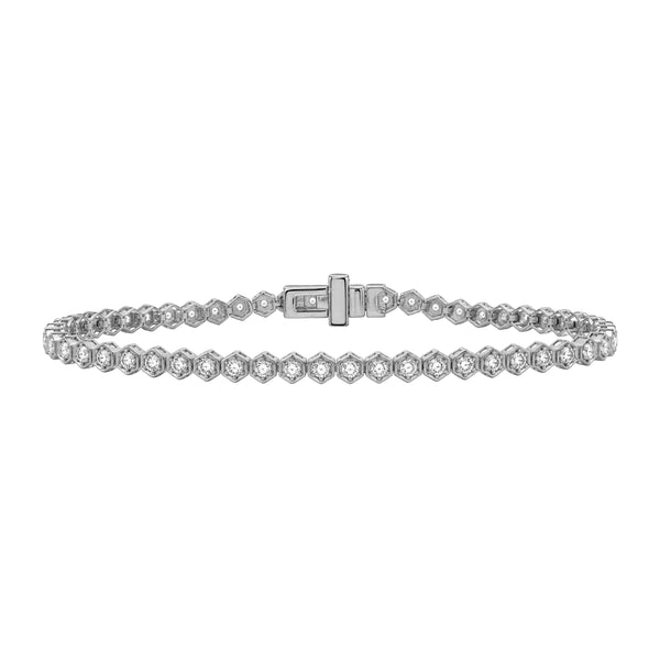 2.00 Carat T.W Lab Grown Diamond Hex-Link Bracelet (Assorted colors)
