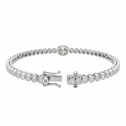 3 ct. T.W. Lab-Grown Diamond Oval-Round Cut Bracelet in 14K White Gold or 14K Yellow Gold