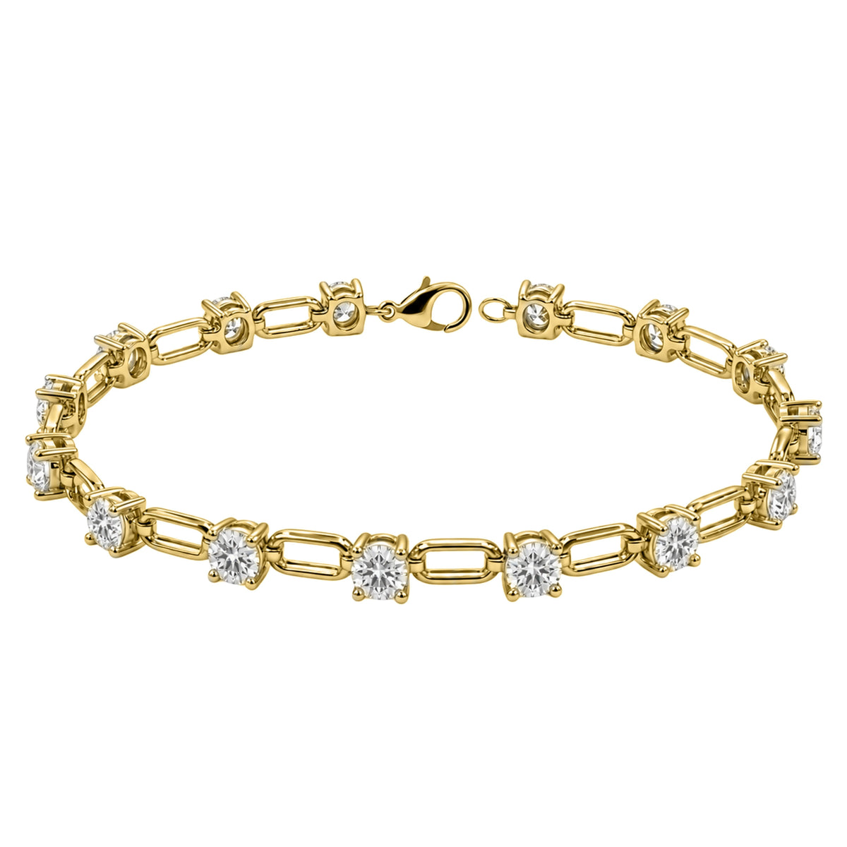 3 ct. T.W. Lab-Grown Diamond Round Cut Bracelet in 14K White Gold or 14K Yellow Gold