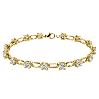 3 ct. T.W. Lab-Grown Diamond Round Cut Bracelet in 14K White Gold or 14K Yellow Gold