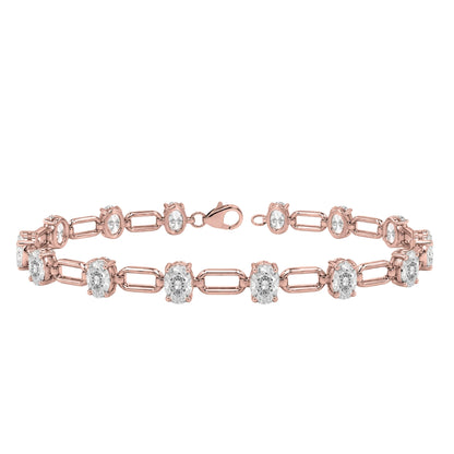 3 ct. T.W. Lab-Grown Diamond Oval Cut Bracelet in 14K White Gold or 14K Yellow Gold