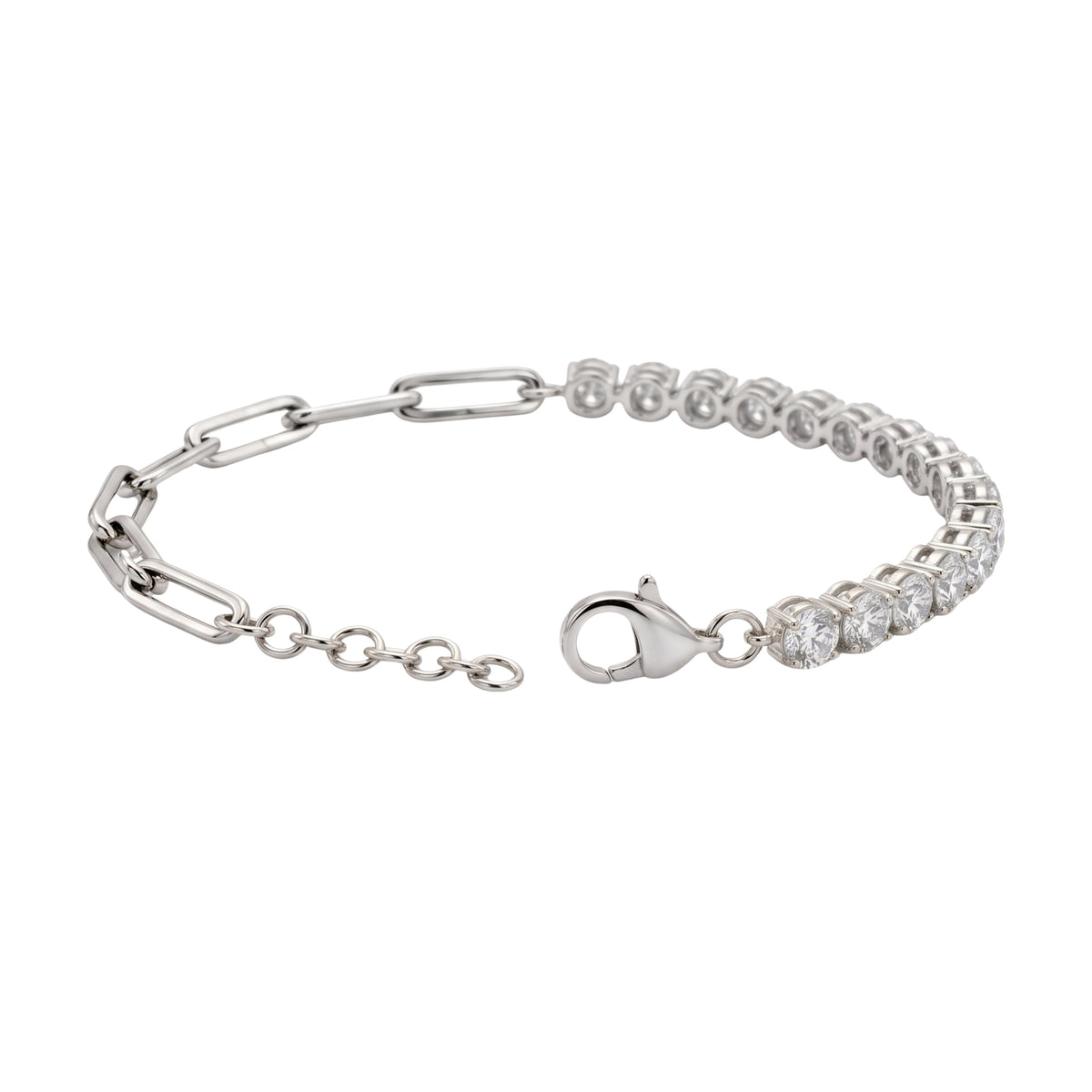 3 ct. T.W. Lab-Grown Diamond Round Cut Bracelet in 14K White Gold or 14K Yellow Gold