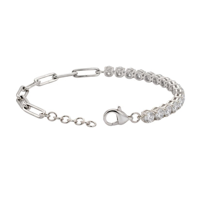 3 ct. T.W. Lab-Grown Diamond Round Cut Bracelet in 14K White Gold or 14K Yellow Gold