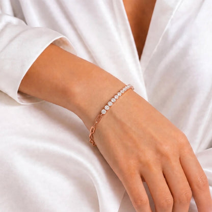 Lab-Grown Diamond Chain Bracelet in 14K White Gold or 14K Yellow Gold