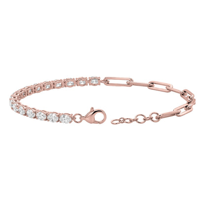 3 ct. T.W. Lab-Grown Diamond Oval Cut Bracelet in 14K White Gold or 14K Yellow Gold