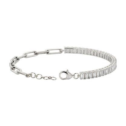 3 ct. T.W. Lab-Grown Diamond Baguette Cut Bracelet in 14K White Gold or 14K Yellow Gold