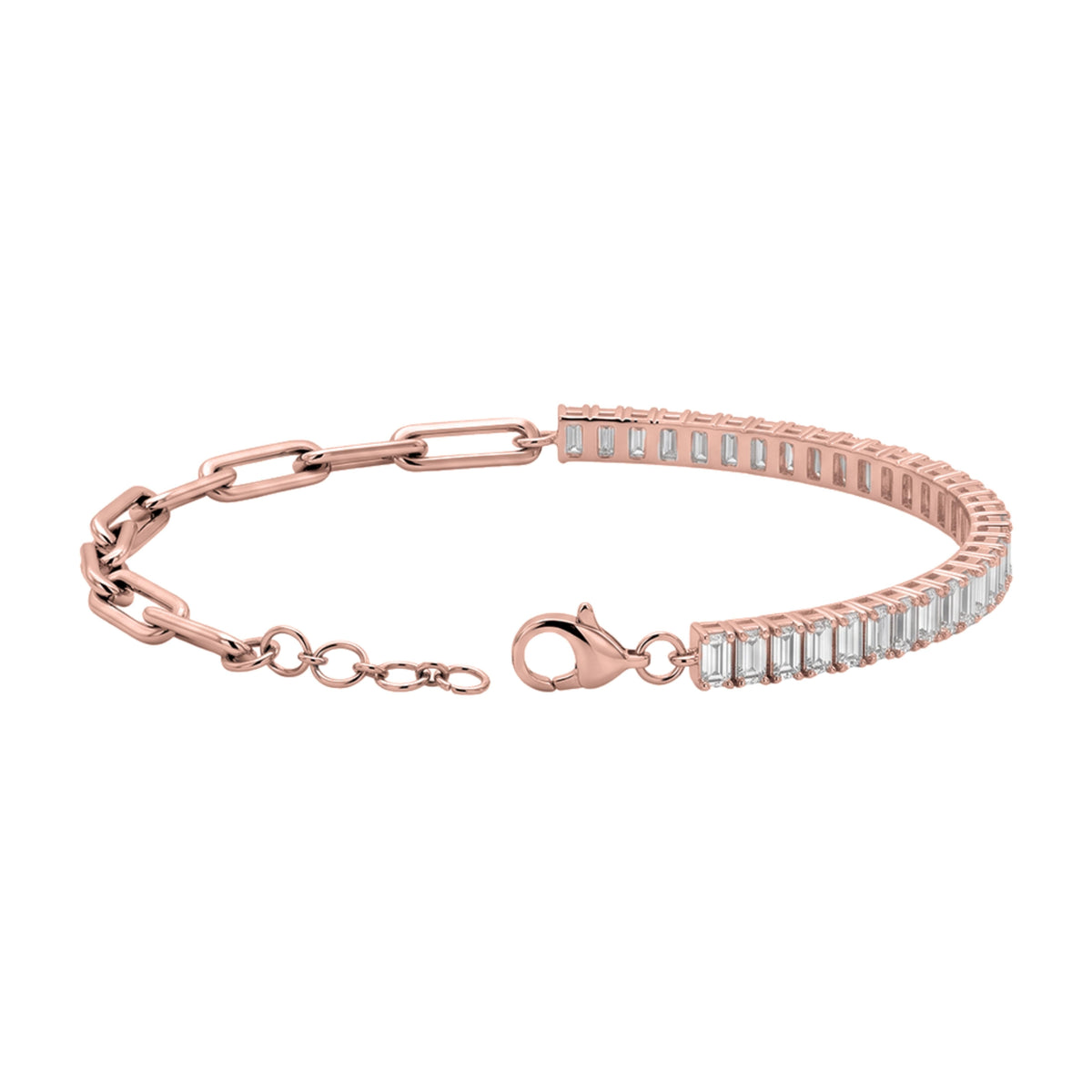 3 ct. T.W. Lab-Grown Diamond Baguette Cut Bracelet in 14K White Gold or 14K Yellow Gold