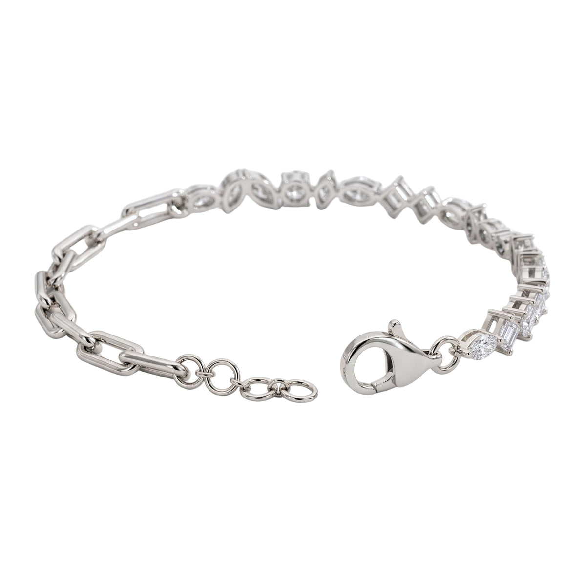 3 ct. T.W. Lab-Grown Diamond Mix Cut Bracelet in 14K White Gold or 14K Yellow Gold