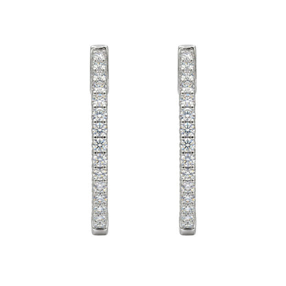 Lab-Grown Diamond Round Hoop Earrings in 14K White Gold or 14K Yellow Gold