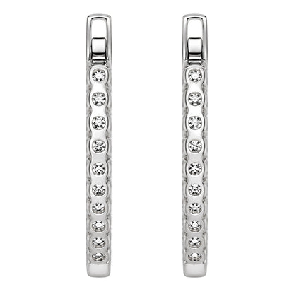 Lab-Grown Diamond Round Hoop Earrings in 14K White Gold or 14K Yellow Gold