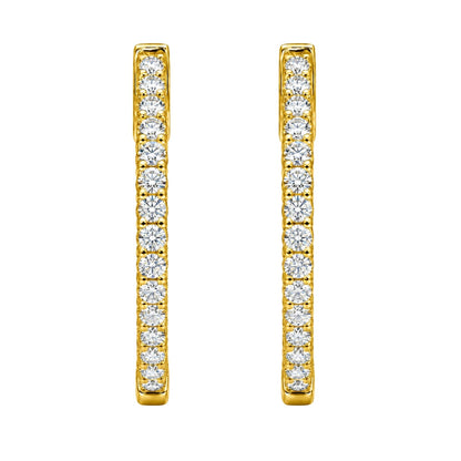 Lab-Grown Diamond Round Hoop Earrings in 14K White Gold or 14K Yellow Gold