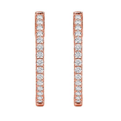Lab-Grown Diamond Round Hoop Earrings in 14K White Gold or 14K Yellow Gold