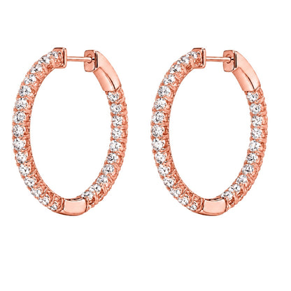 Lab-Grown Diamond Round Hoop Earrings in 14K White Gold or 14K Yellow Gold