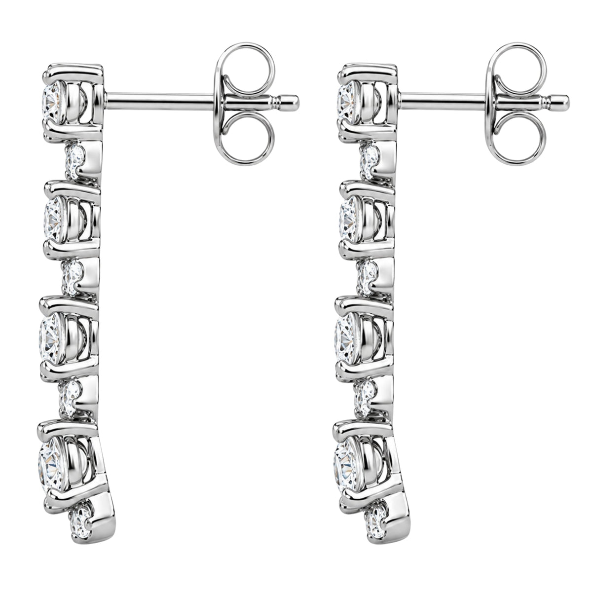 3 ct. T.W. Lab-Grown Diamond Oval/Round Drop Earrings in 14K White Gold or 14K Yellow Gold