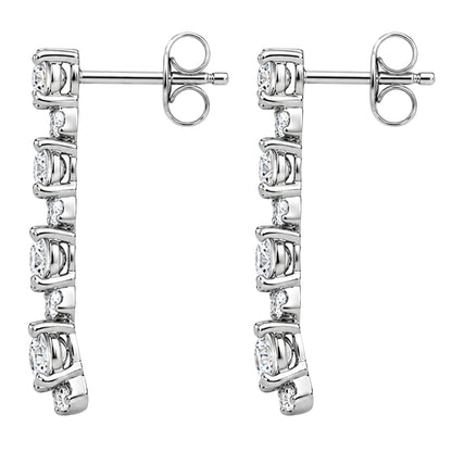 3 ct. T.W. Lab-Grown Diamond Oval/Round Drop Earrings in 14K White Gold or 14K Yellow Gold