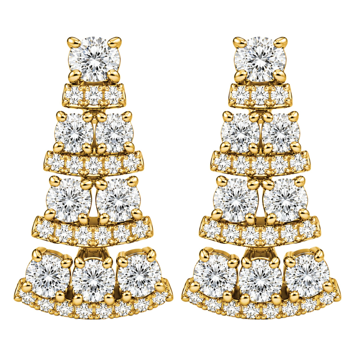 3 ct. T.W. Lab-Grown Diamond Oval/Round Drop Earrings in 14K White Gold or 14K Yellow Gold