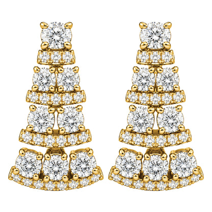 3 ct. T.W. Lab-Grown Diamond Oval/Round Drop Earrings in 14K White Gold or 14K Yellow Gold