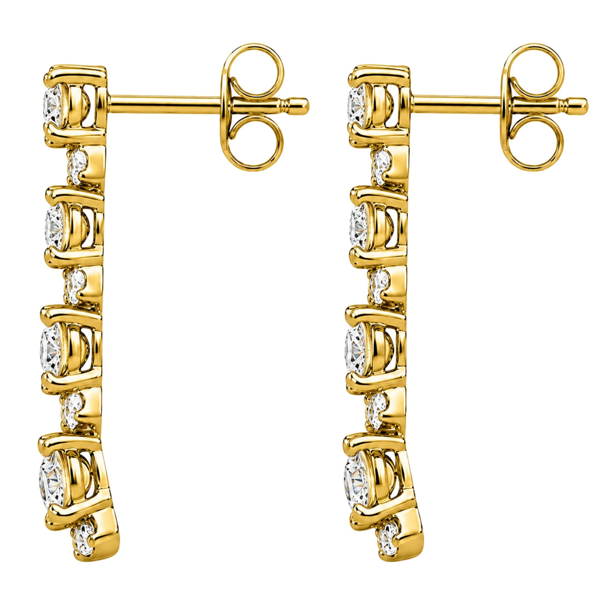 3 ct. T.W. Lab-Grown Diamond Oval/Round Drop Earrings in 14K White Gold or 14K Yellow Gold