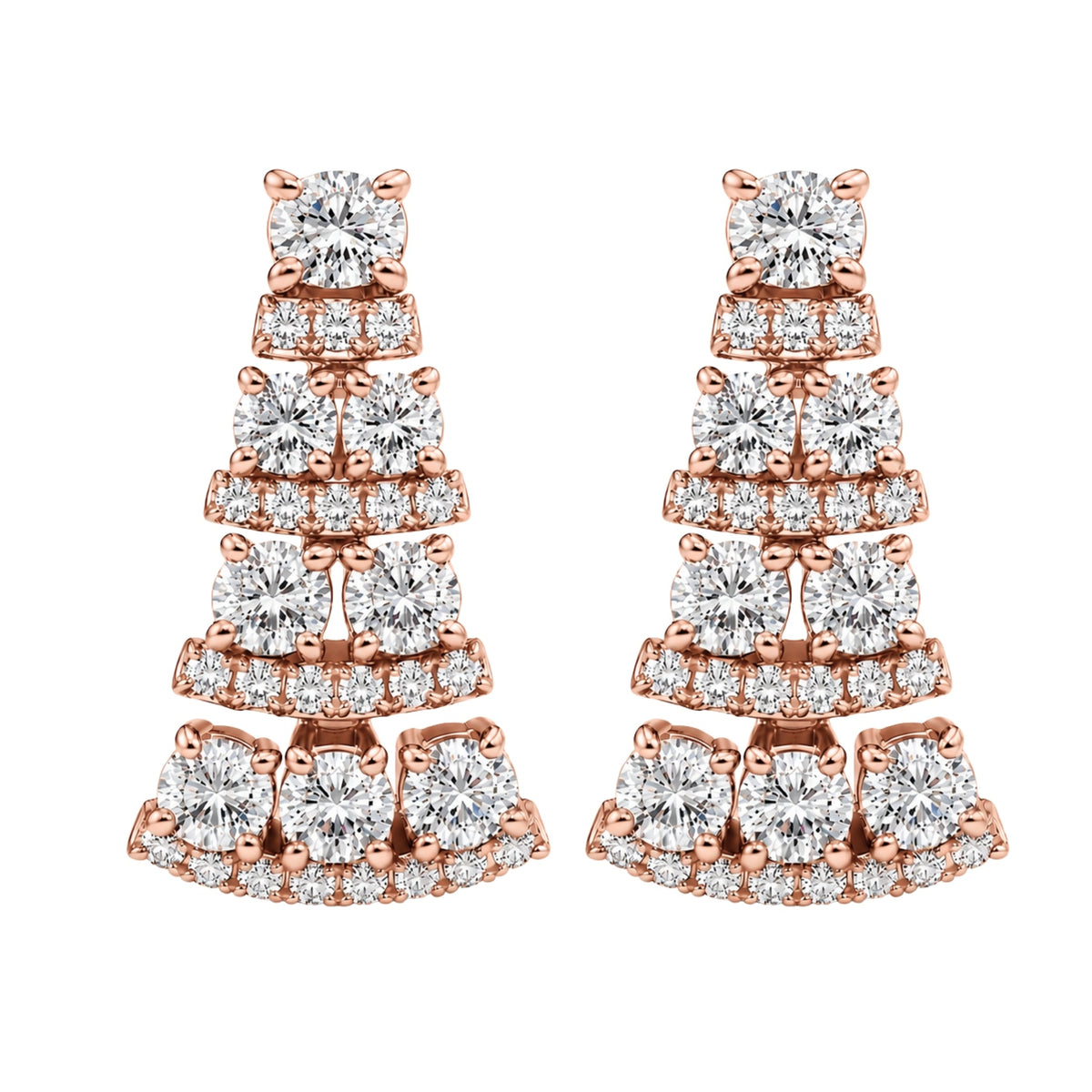3 ct. T.W. Lab-Grown Diamond Oval/Round Drop Earrings in 14K White Gold or 14K Yellow Gold