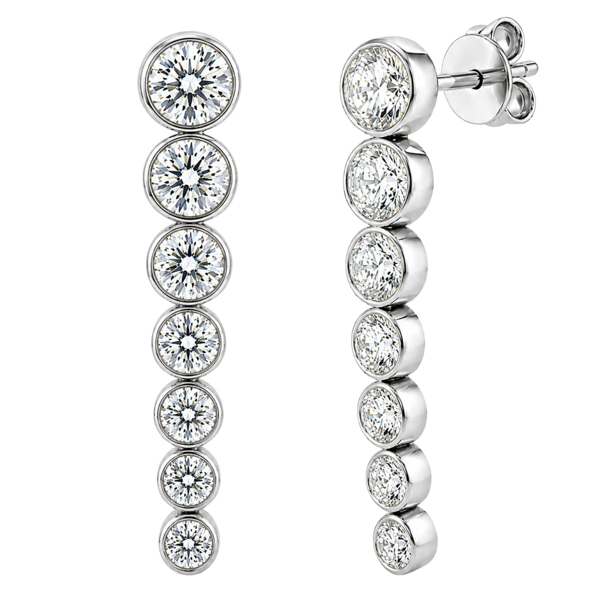 2 ct. T.W. Lab-Grown Diamond Round Drop Earrings in 14K White Gold or 14K Yellow Gold