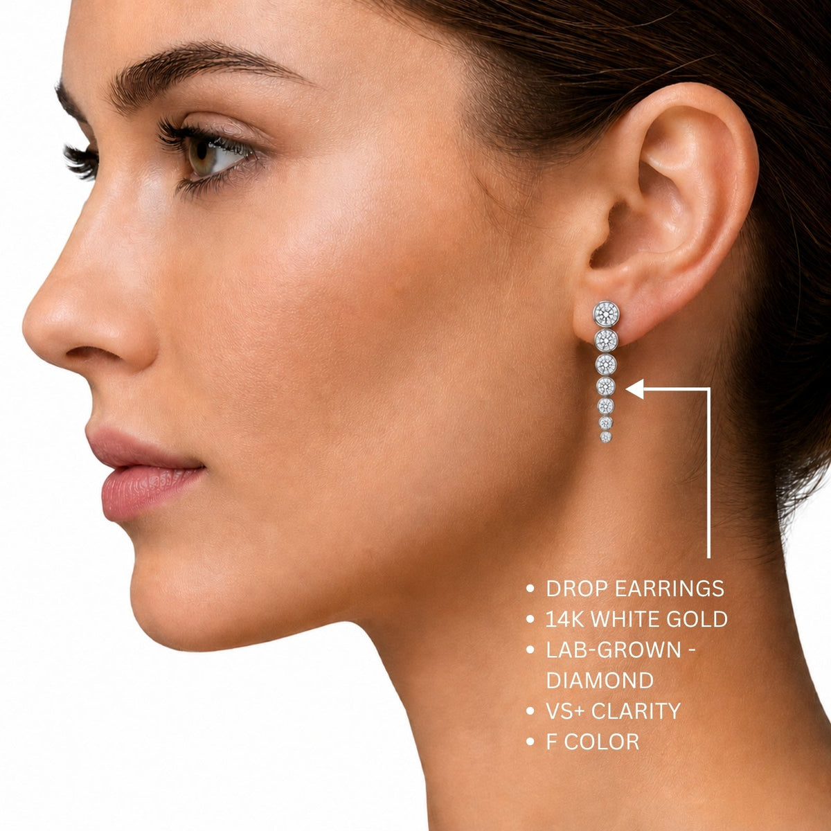 2 ct. T.W. Lab-Grown Diamond Round Drop Earrings in 14K White Gold or 14K Yellow Gold