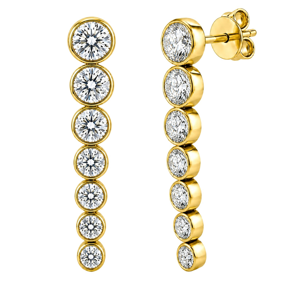 2 ct. T.W. Lab-Grown Diamond Round Drop Earrings in 14K White Gold or 14K Yellow Gold