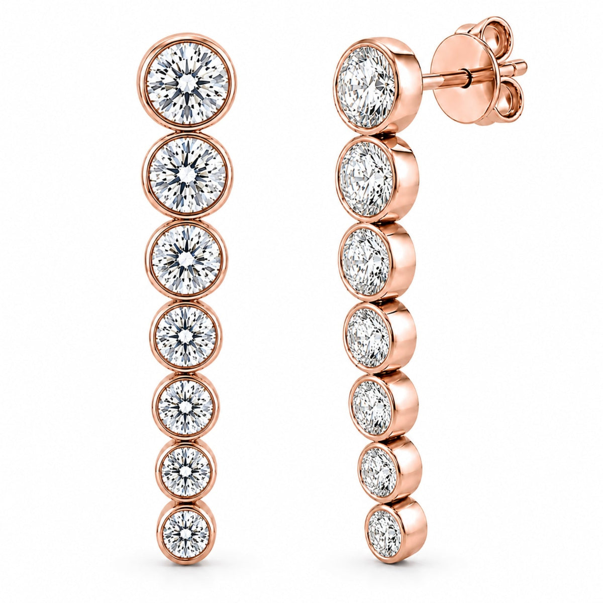 2 ct. T.W. Lab-Grown Diamond Round Drop Earrings in 14K White Gold or 14K Yellow Gold
