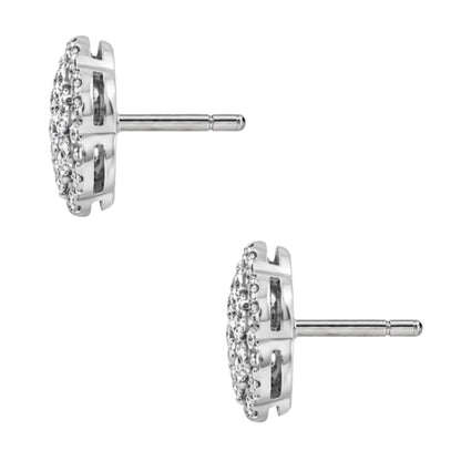 Lab-Grown Diamond Round Cluster Earrings in 14K White Gold or 14K Yellow Gold