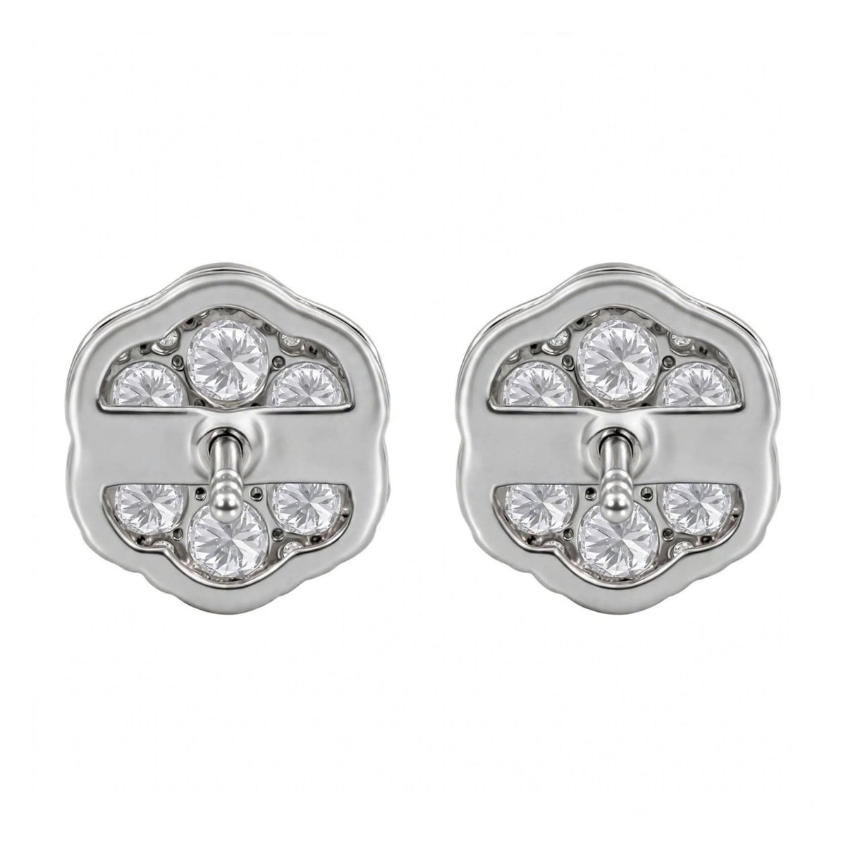 Lab-Grown Diamond Round Cluster Earrings in 14K White Gold or 14K Yellow Gold