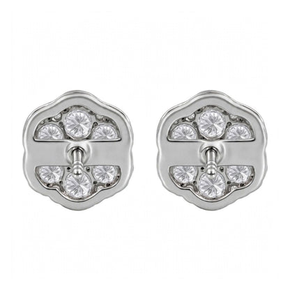 Lab-Grown Diamond Round Cluster Earrings in 14K White Gold or 14K Yellow Gold